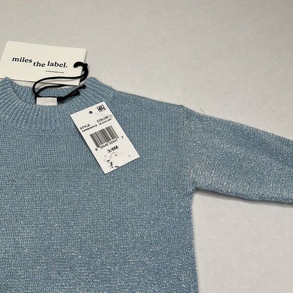 Miles the Label Metallic light blue sweater dress size 3-6 months NWT - Picture 6 of 15